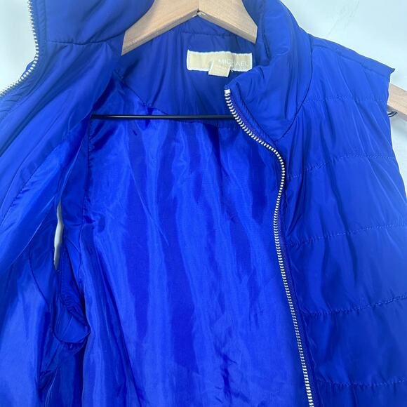 Michael Kors Womens Quilted Full-Zip Dark Azurite Blue Sleeveless Puffer Vest XS - Picture 5 of 8